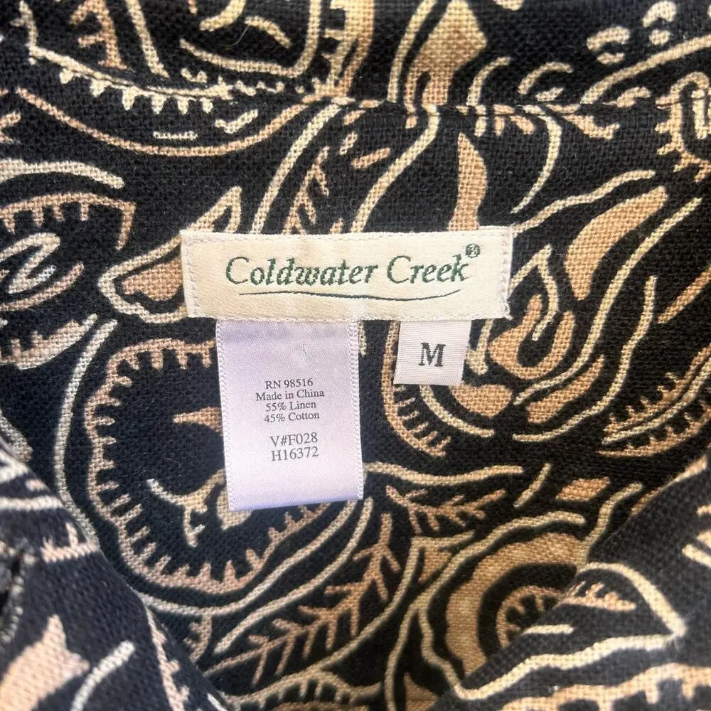 Coldwater Creek Linen Abstract Jacket Size Medium